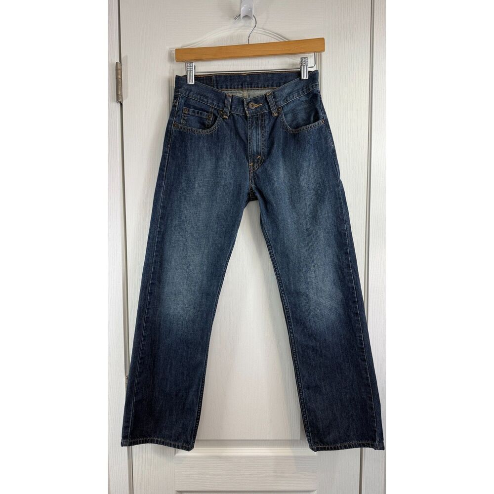 Levi's Boys 505 Regular Fit Straight Leg Jeans 100% Cotton Dark Wash Size 14 Reg